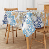 Lofaris Autumn Vibe Rectangle Tablecloth with Falling Maple Leaf Patterns for Thanksgiving and Fall Harvest Decor